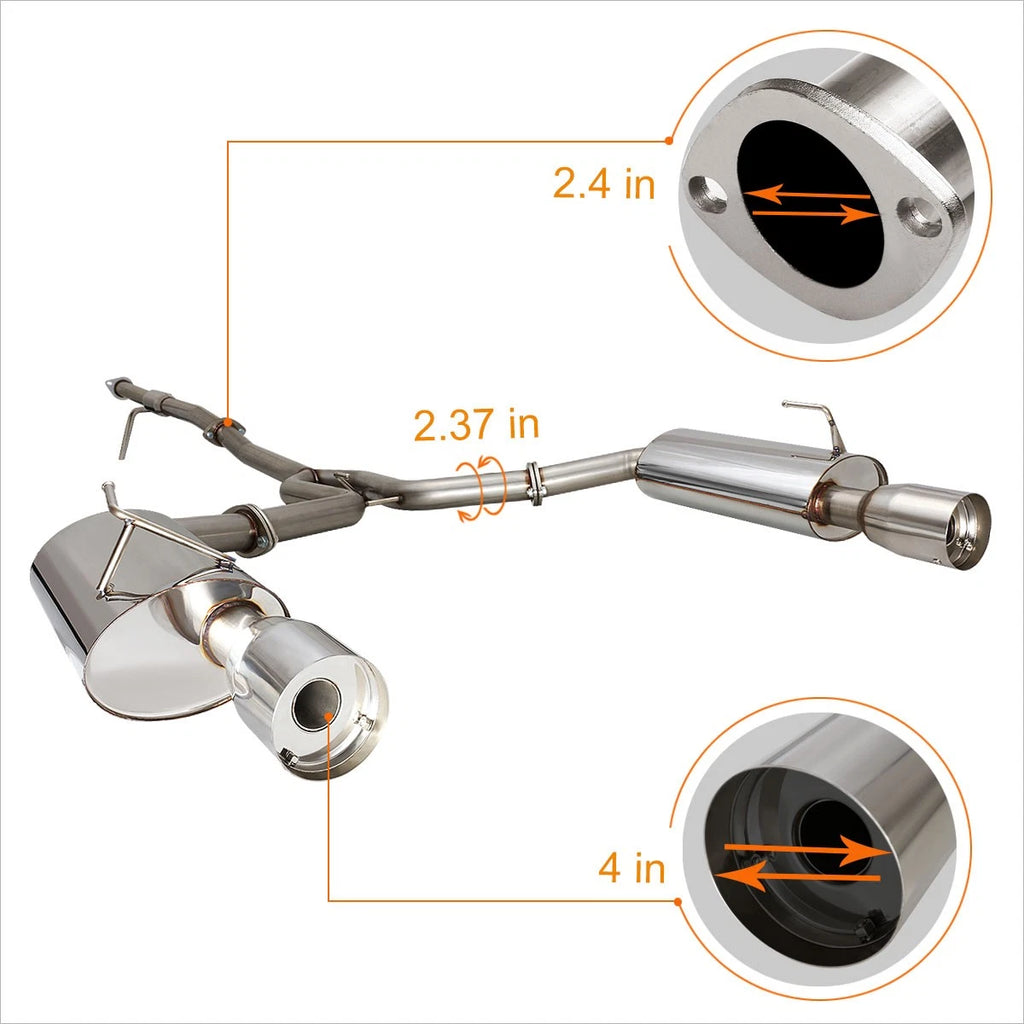 Dual 4" Muffler Tip Catback Exhaust for Nissan Maxima 3.5L V6 (2004–2008)