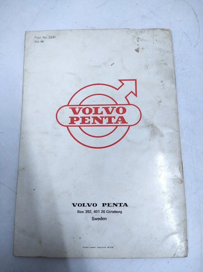 Marine Carburetor Instruction Book for Volvo Penta 2241 (1968)
