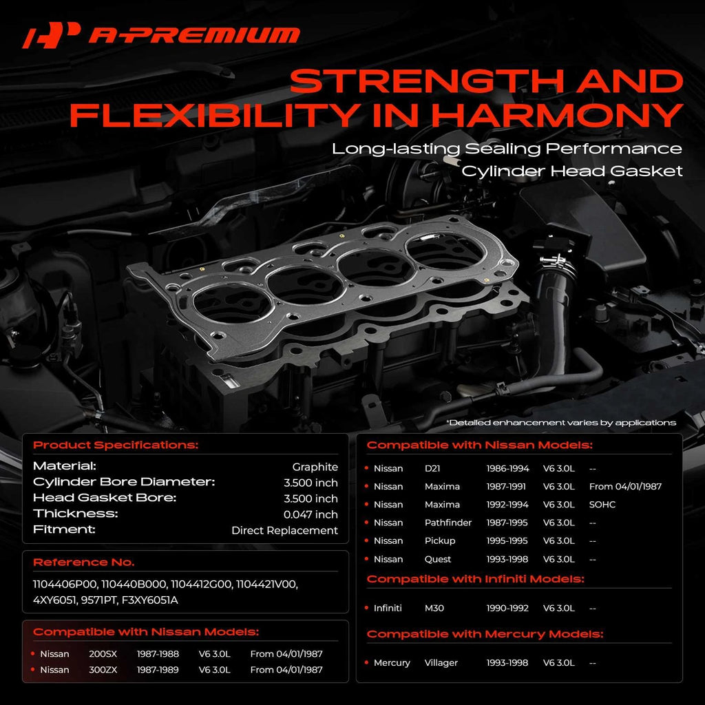 Cylinder Head Gasket for Nissan Pathfinder, Maxima, Quest (1987–1995)