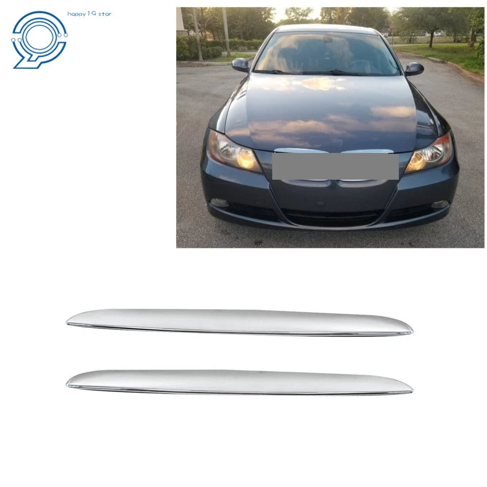 2X Front Hood Molding Chrome Trims for BMW E90 E91 (2006–2012)
