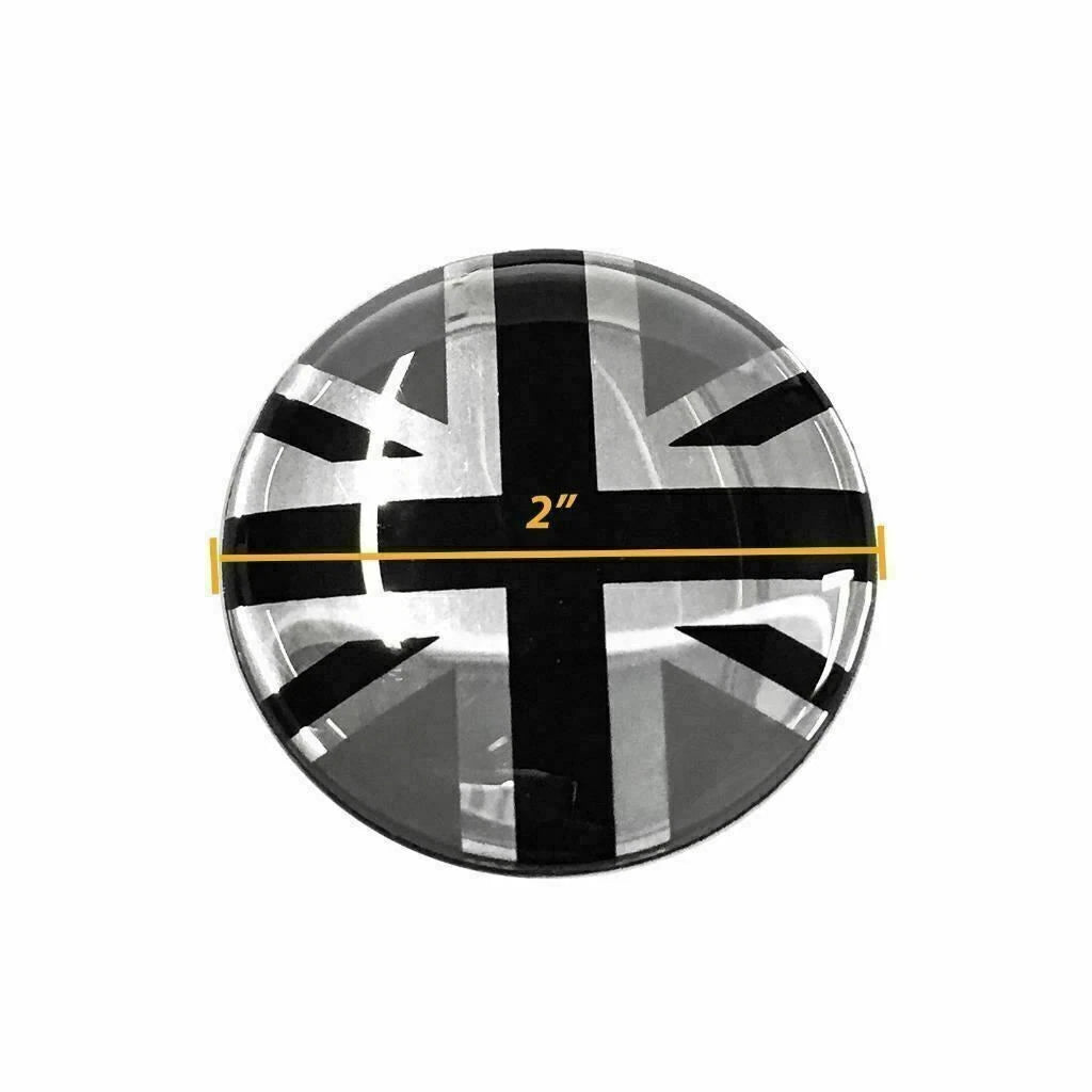 4 Pcs 2" Black Aluminum Union Jack Wheel Center Cap for MINI Cooper (2007-2013)