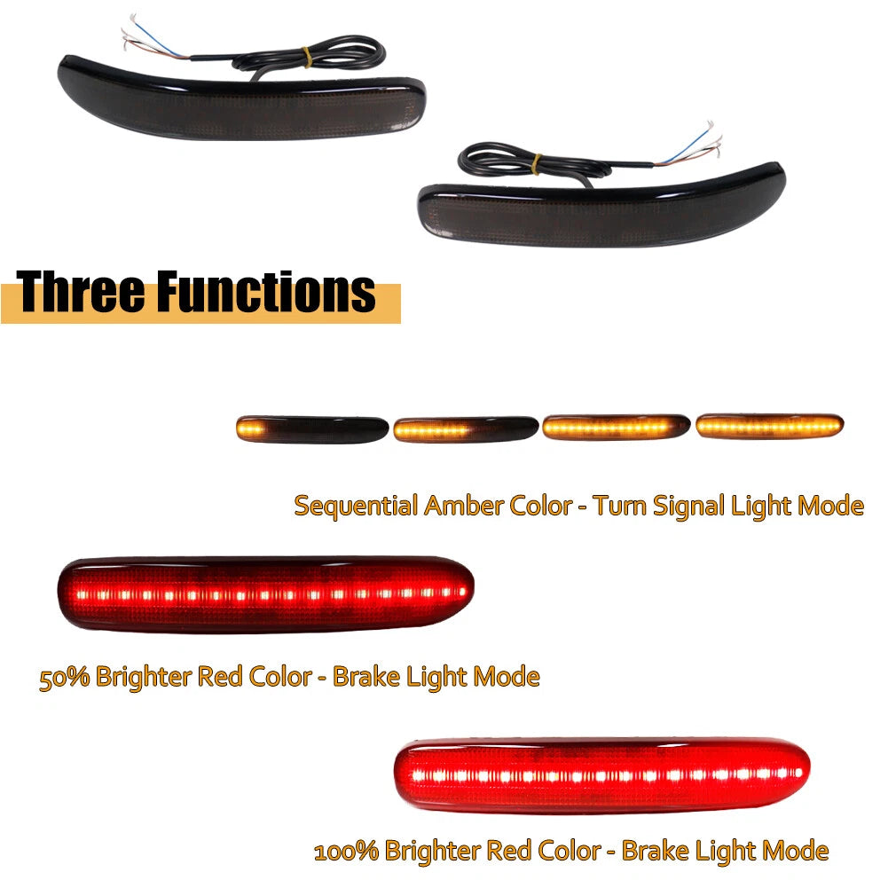 2X Smoked Lens LED Bumper Brake Tail Lights for Mini Cooper Clubman
