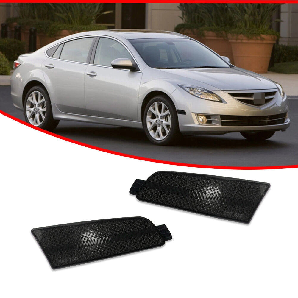 Black Lens Front Fender Side Marker Reflector Lights for Mazda 6 (2009–2013)