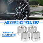 Set of 4 M12x1.5 Wheel Lug Nuts for Honda Accord Civic Insight CRX (No. 90304SC2000)