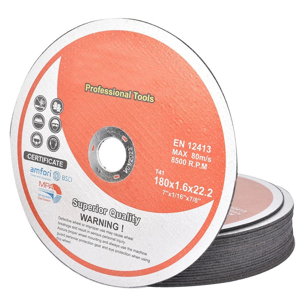 Set of 100 Cutting Discs for Metal & Stainless Steel (7"x1/16"x7/8")