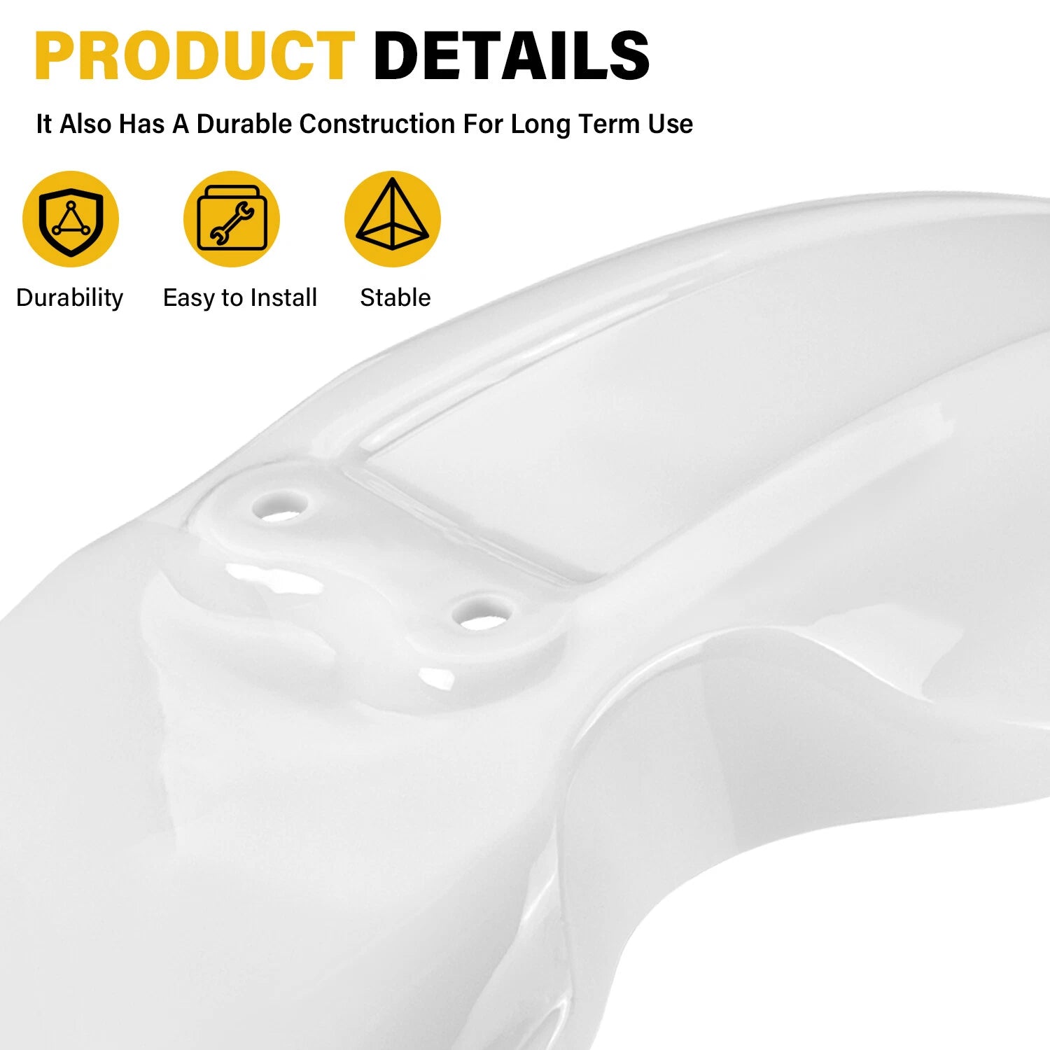 White Front Fender for Honda Z50R (1988–1999) 61100-GW8-670ZA Mud Guard