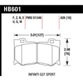 Set of 2 Brake Pads for Infiniti Q70L Q50 Q60 370Z