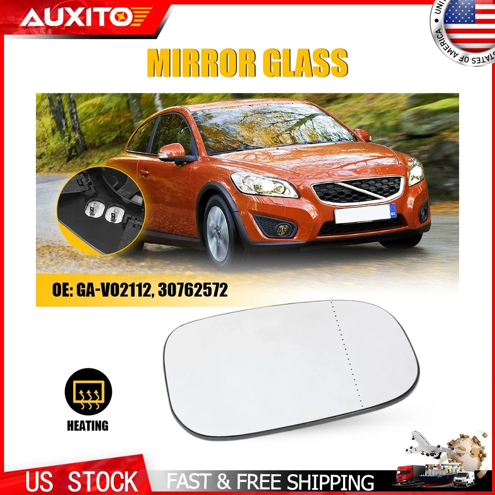 Right Side Heated Mirror Glass for Volvo S80/S40/C30/C70 (2007–2012)