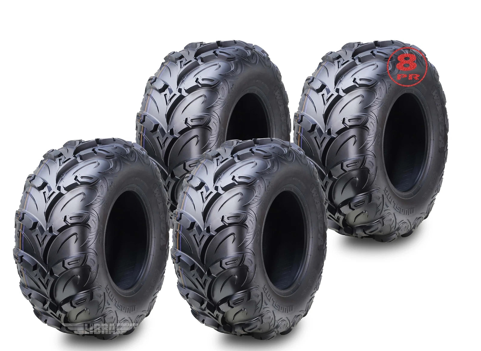 Set of 4 WANDA 8 Ply UTV ATV Tires 24x11-10 Mud Sling
