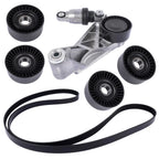 6Pcs Drive Belt Kit with Tensioner & Idler Pulleys for Jeep Wrangler JK (2012–2018)