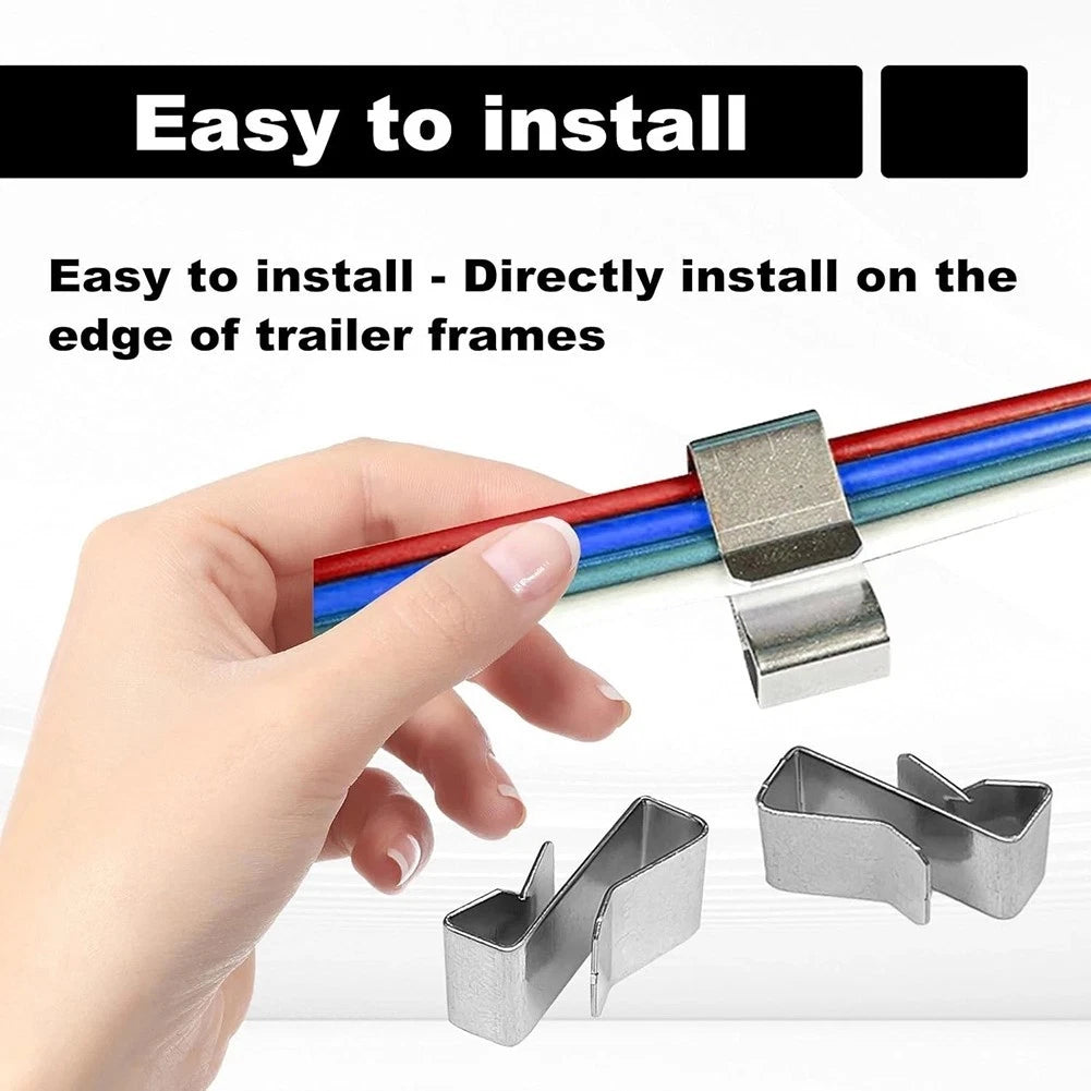 25 Pack Trailer Wire Clips Stainless Steel for Organizing Trailer Frame Wires