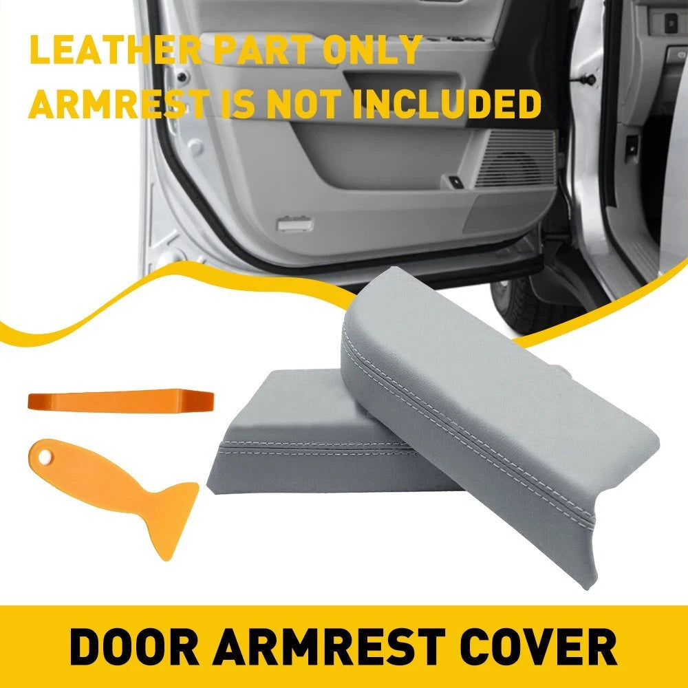 Set of 2 Leather Front Door Panels Armrest Covers for Honda Pilot (2009–2015)