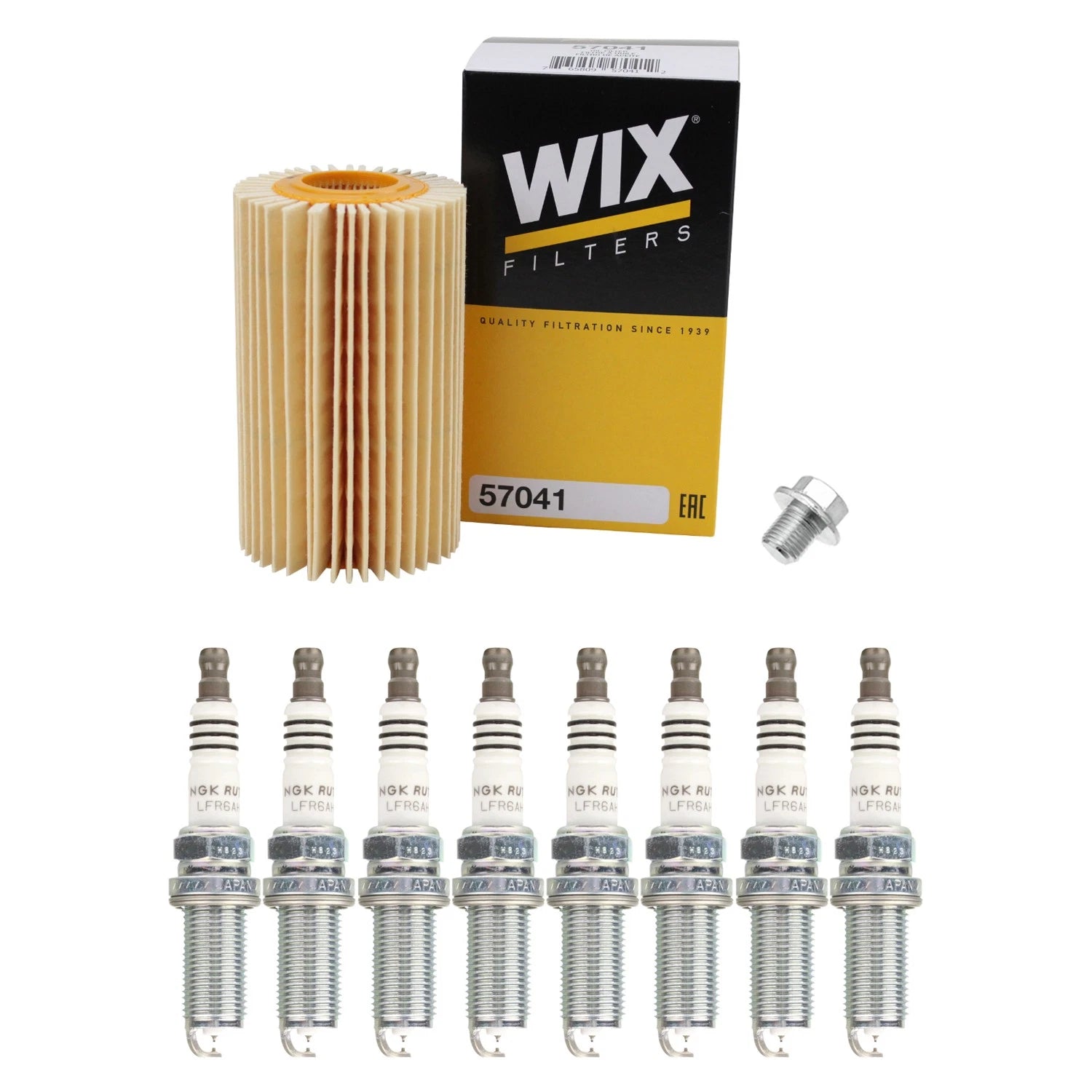 Wix Engine Oil Filter & NGK 8 Ruthenium HX Spark Plugs for Sequoia Tundra (2000–2023)