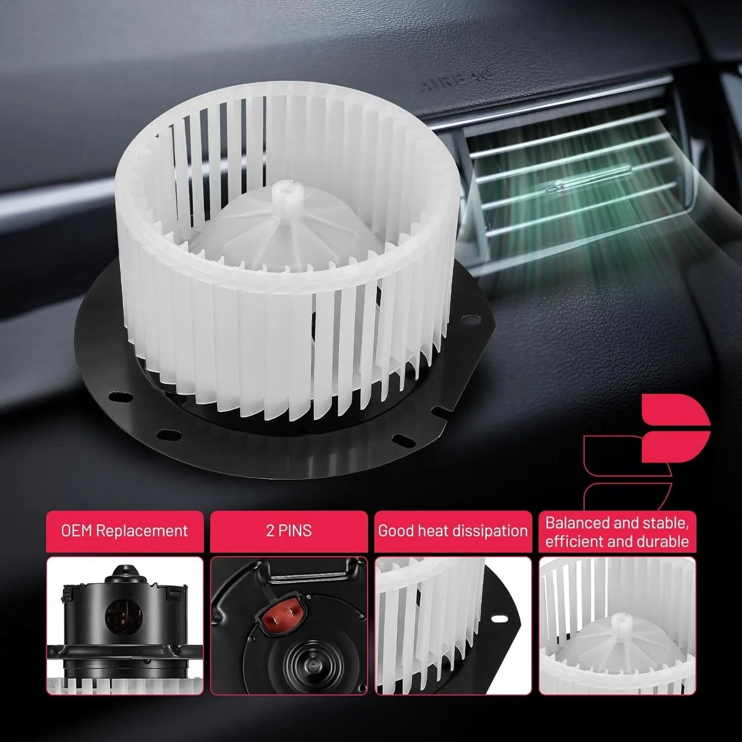 Heater Blower Motor Fan for Ford E-150 (1997–2002) 4.2L 4.6L 700022