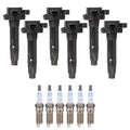Set of 6 Ignition Coils & Spark Plugs for Continental Edge V6