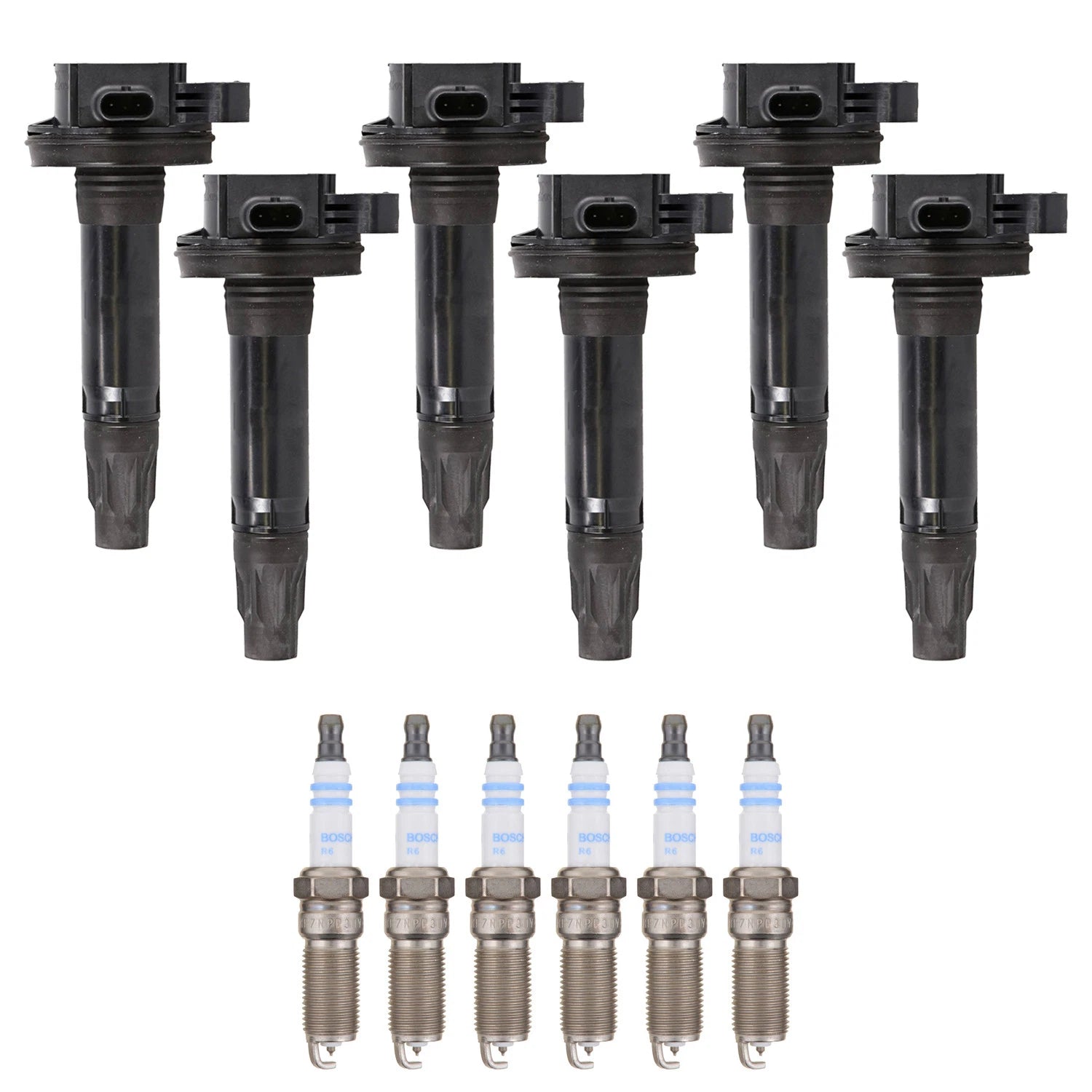 Set of 6 Ignition Coils & Spark Plugs for Continental Edge V6