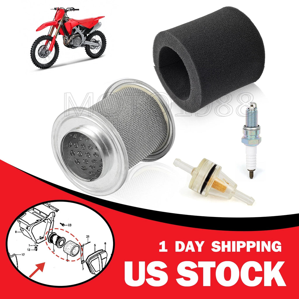 Air Cleaner Element Holder & Spark Plug Kit for Honda CRF80F CRF100F (2004-2013)