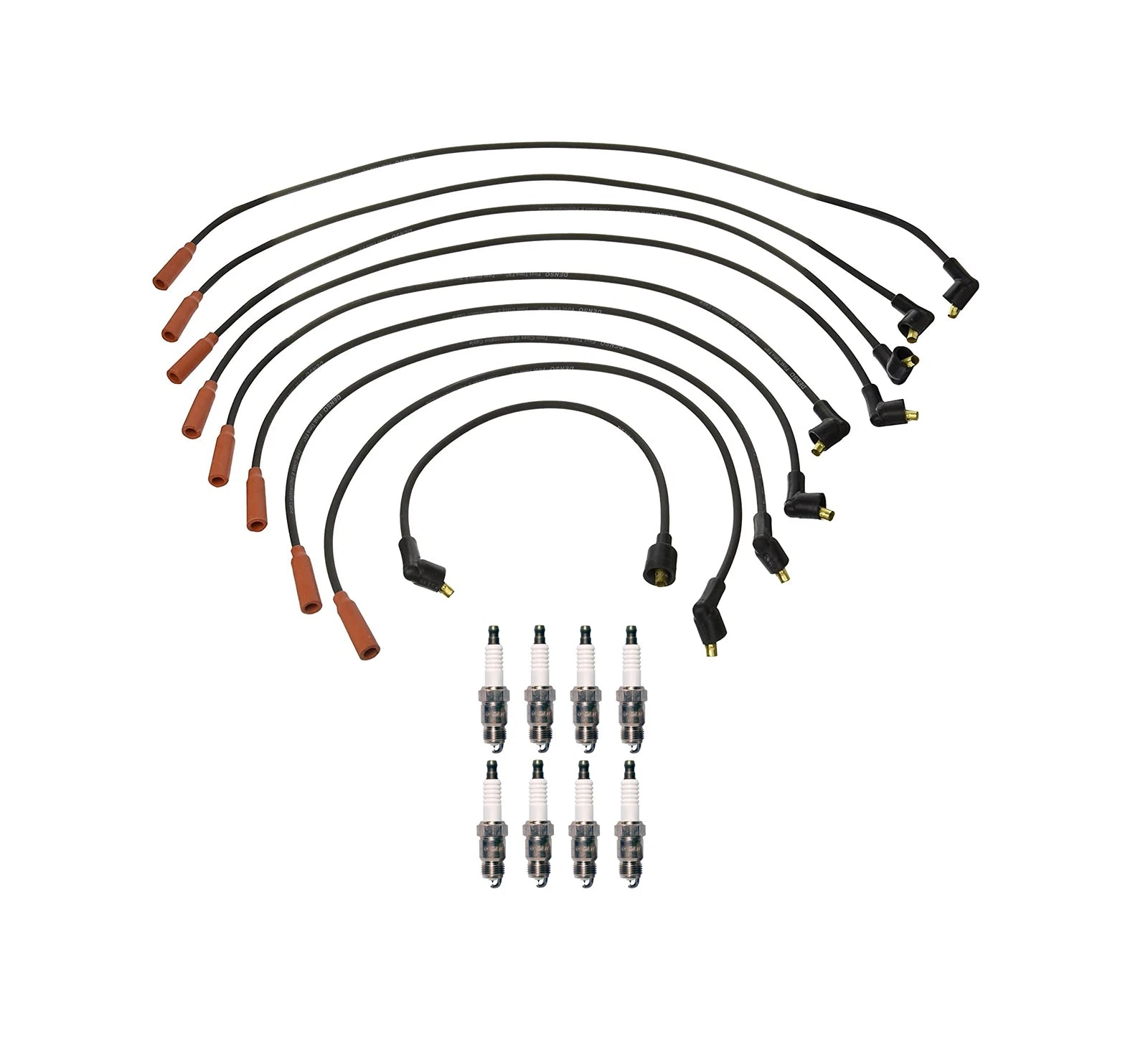 Denso 7mm Wire Set & 8 Iridium TT Spark Plugs Kit for Ford Mercury V8
