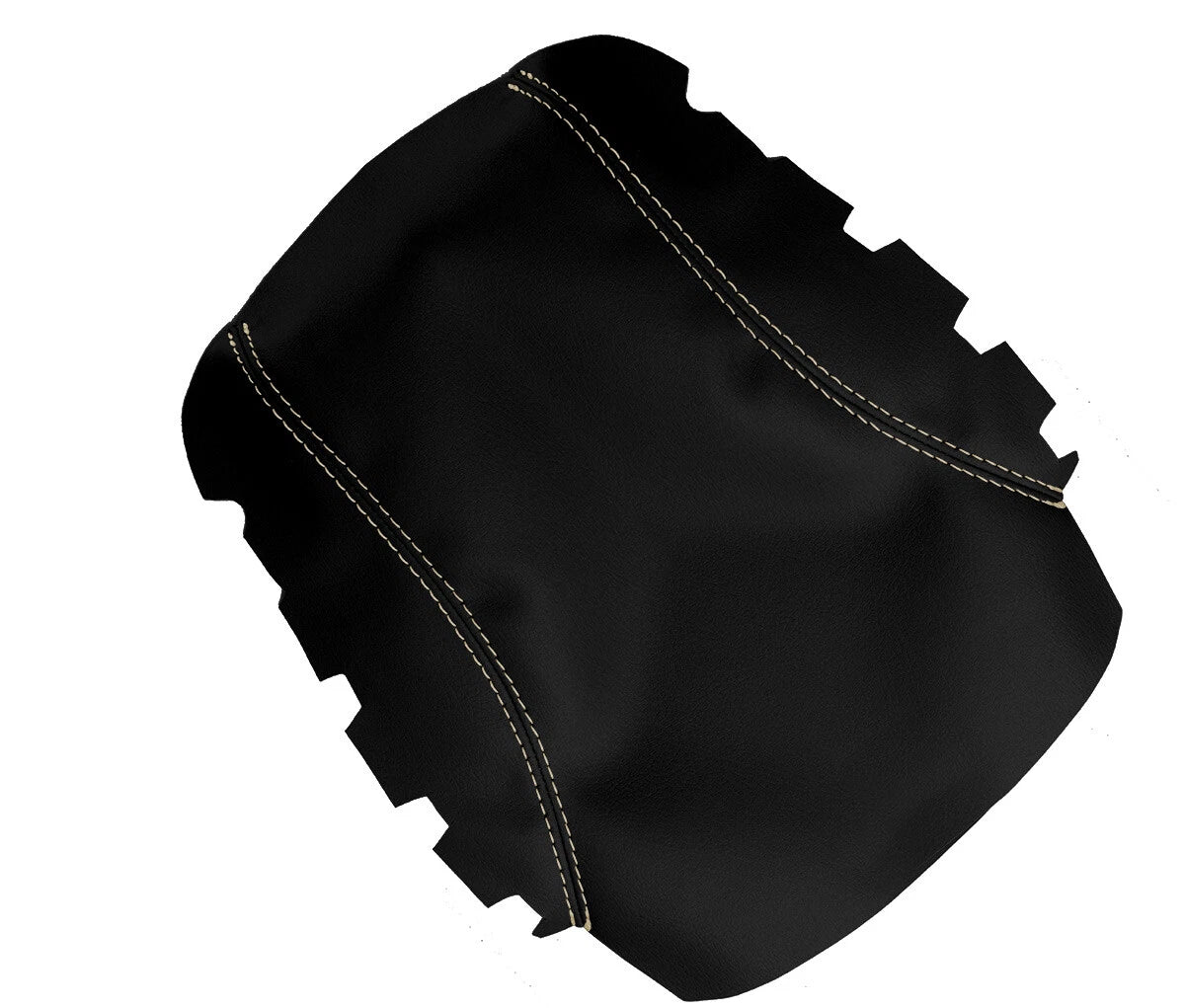 Leather Console Lid Armrest Cover for Nissan Rogue (2014–2016) Beige Stitch