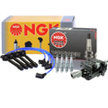 NGK DIS Ignition Coil Wires & 4 V-Power Spark Plugs for Hyundai Kia