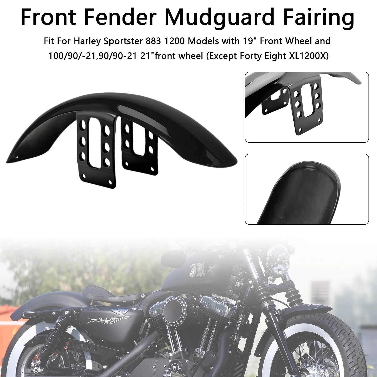 Front Fender Mudguard Fairing for Harley Sportster 883 1200 (1988–Present)