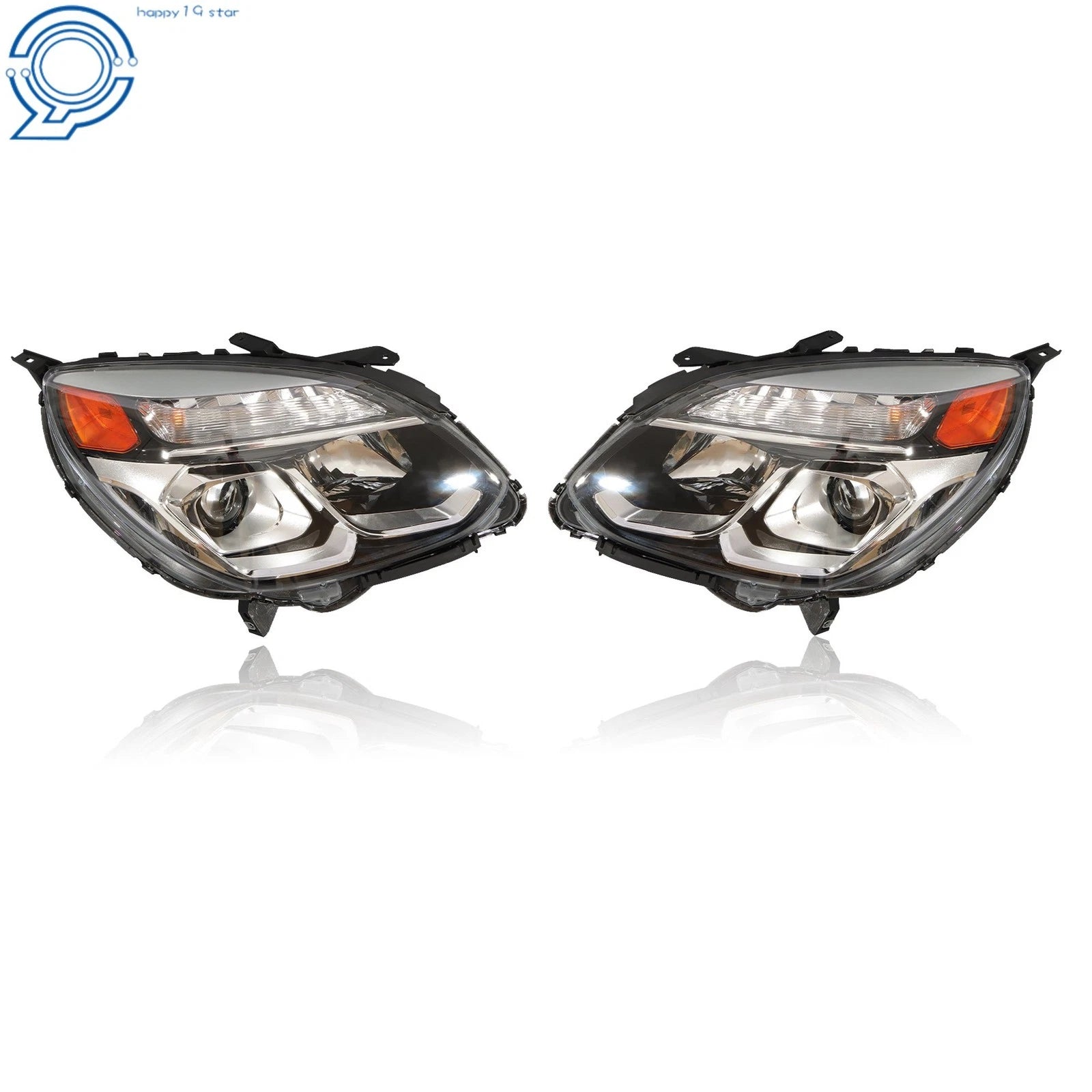 Set of 2 Halogen Projector Headlights for Chevy Equinox (2016–2017)