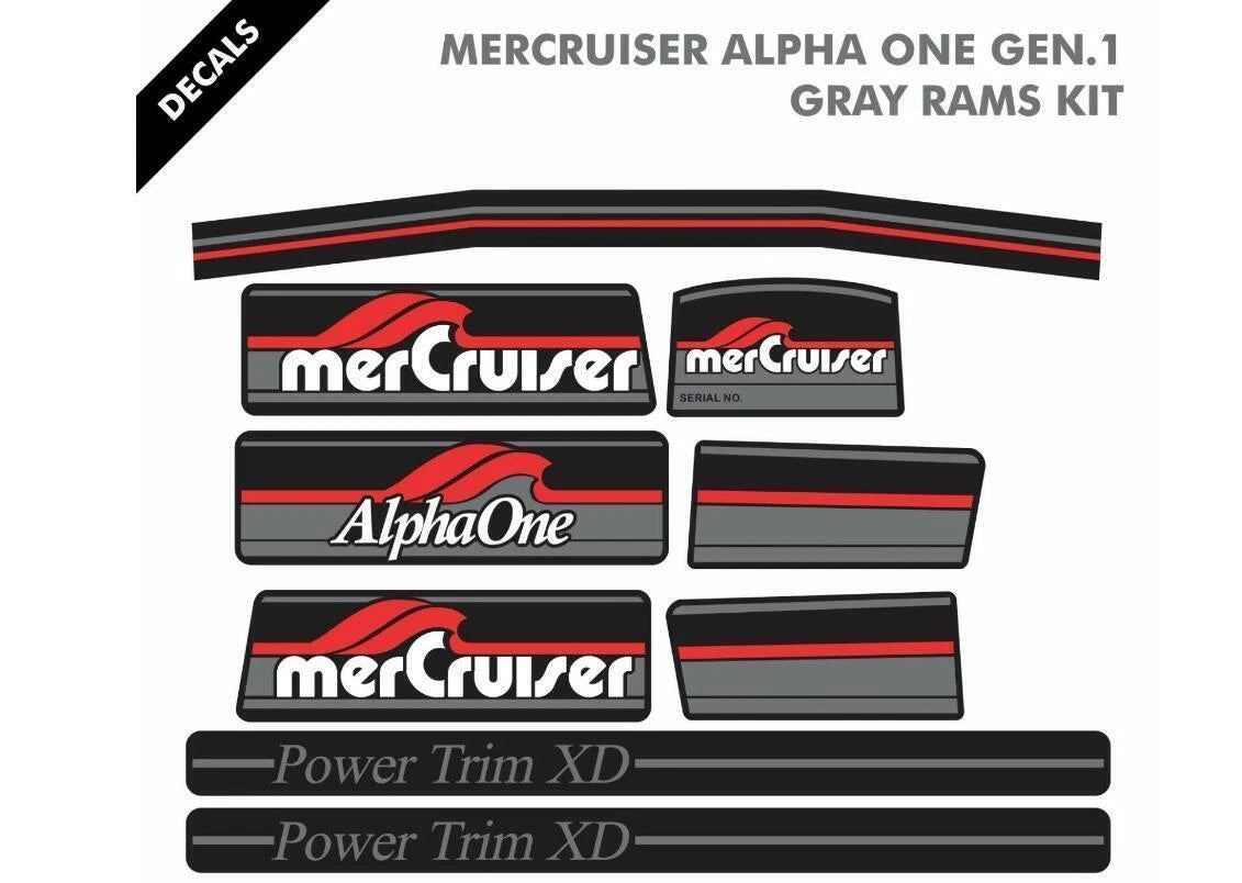 Complete Alpha One Gen One Sticker Set for Mercruiser