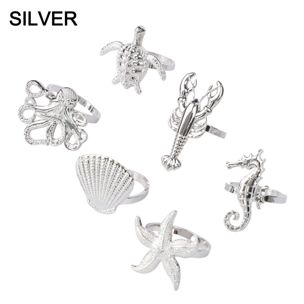 Napkin Rings with Marine Creatures for Table Decor