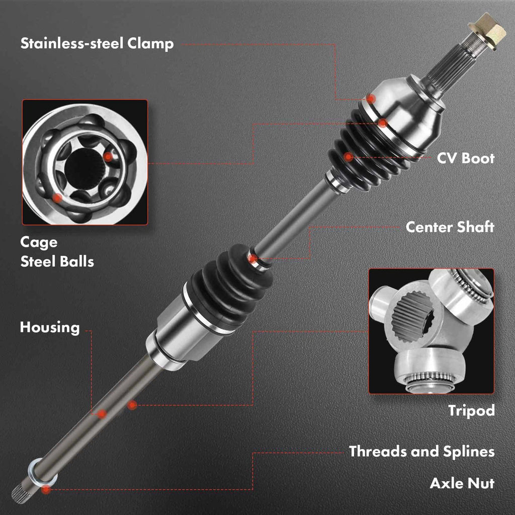 2X CV Axle and Wheel Hub for Nissan Rogue (2014–2020)