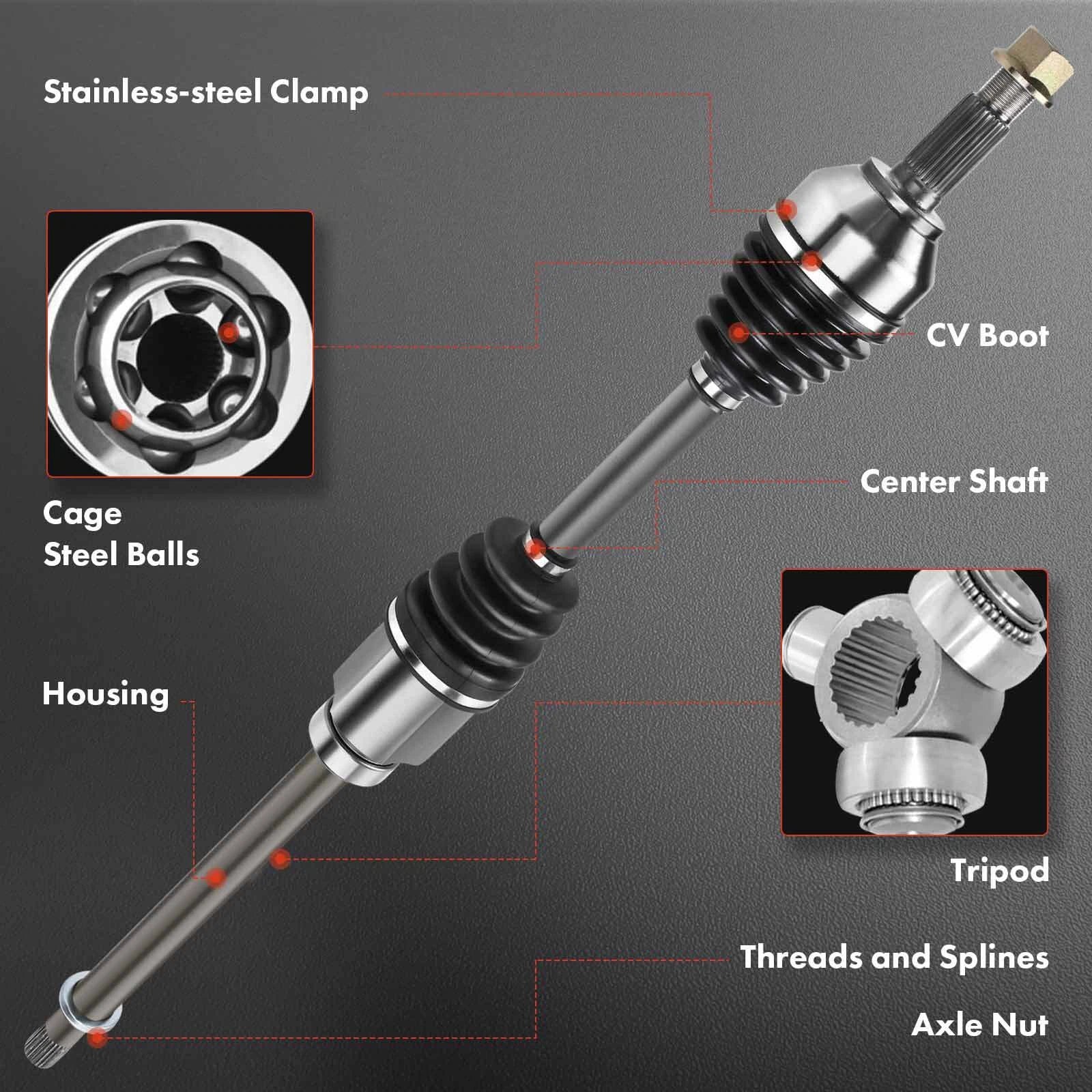 2X CV Axle and Wheel Hub for Nissan Rogue (2014–2020)