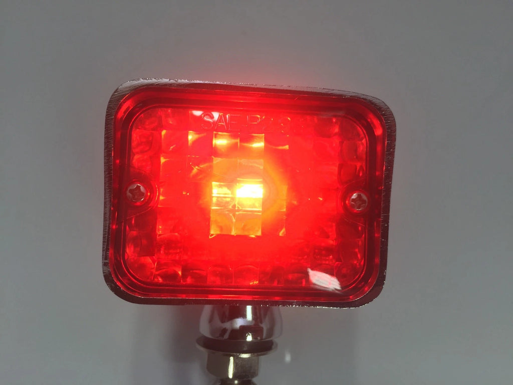 Brake Lamp Red Turn Signal Indicator Light Chrome Metal Hooded Bullet for Jeep (2007–2018)