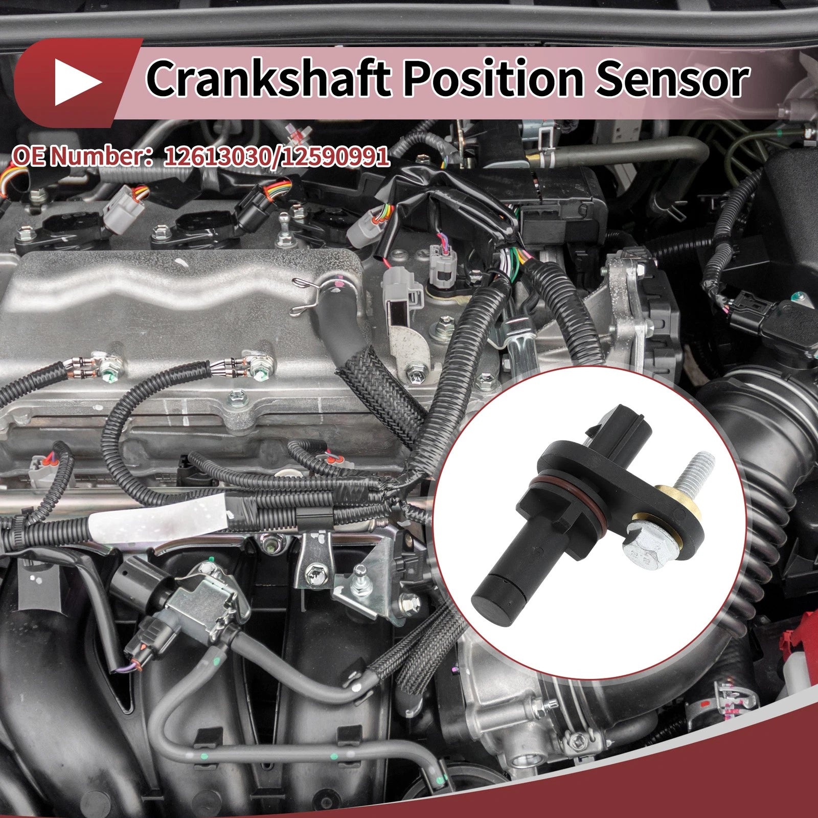 Crankshaft Position Sensor for Chevrolet Equinox Sport (2008–2009) No. 12613030