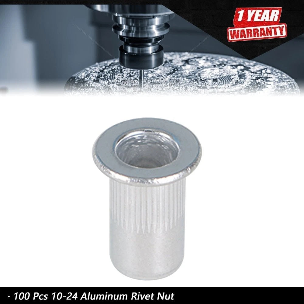 Set of 100 Aluminum Rivet Nuts for Various Applications