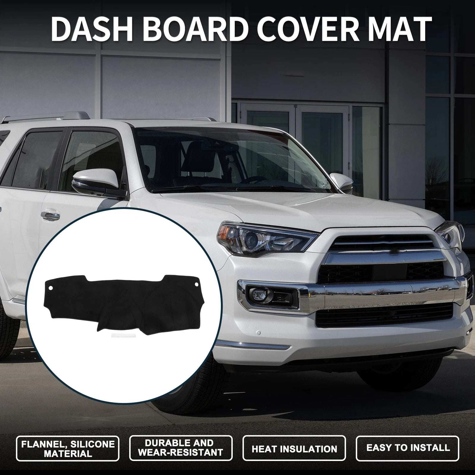 Dashboard Cover Mat for Nissan Micra March K13 (2010–2017) - Black