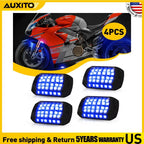 4Pcs Blue LED Rock Light Pods for SUV Pickup Truck UTV