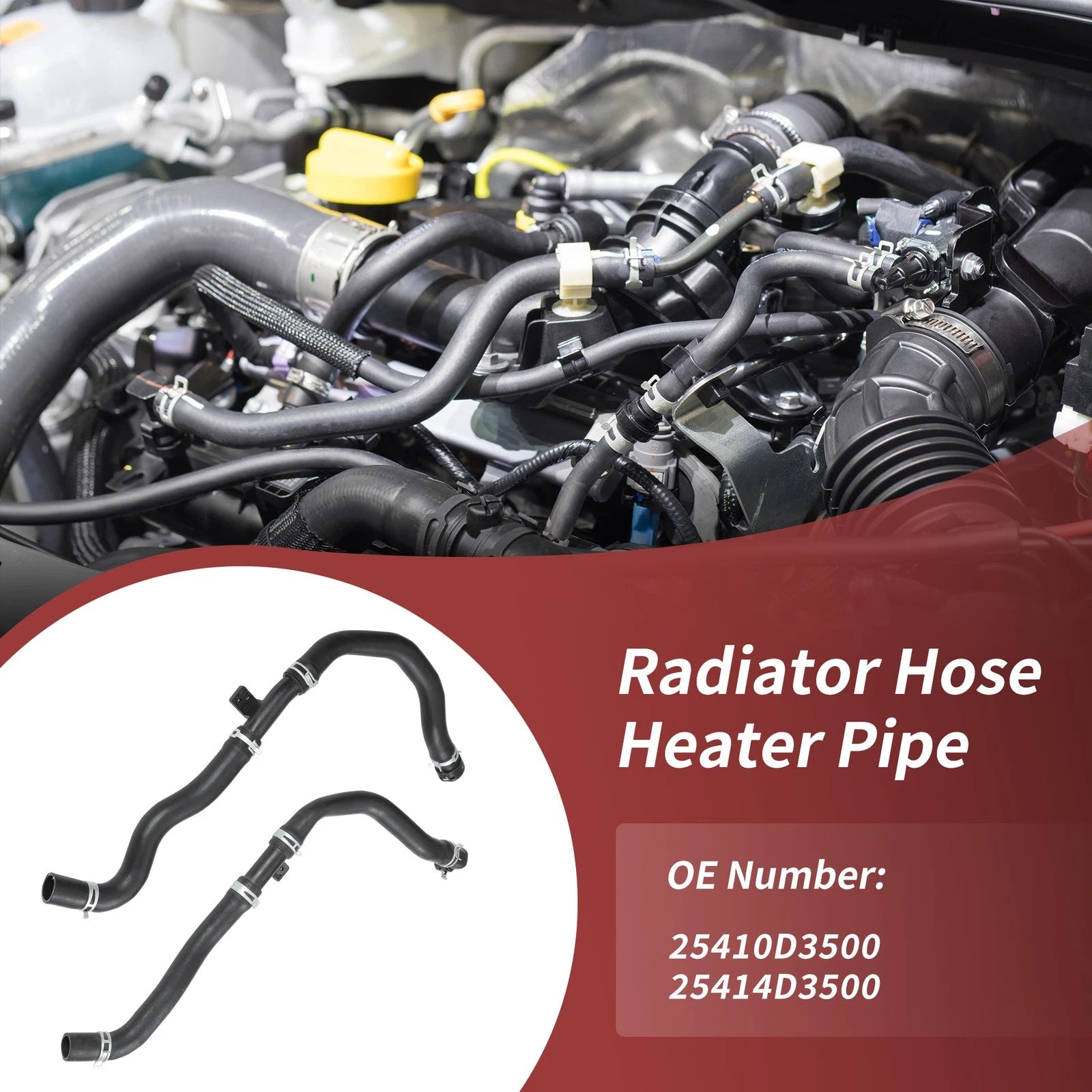 2X Upper and Lower Radiator Coolant Water Hose for Hyundai Tucson (2016–2021)
