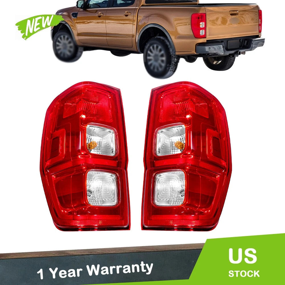 Set of 2 Tail Lights for Ford Ranger XL (2019–2022) Chrome Halogen