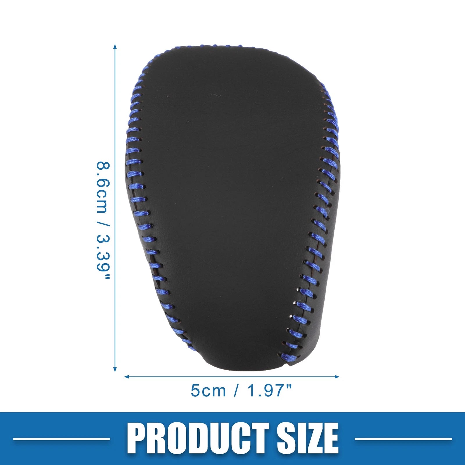 Auto Gear Shifting Knob Cover for Toyota RAV4 (2019–2023) Black Blue Stitches