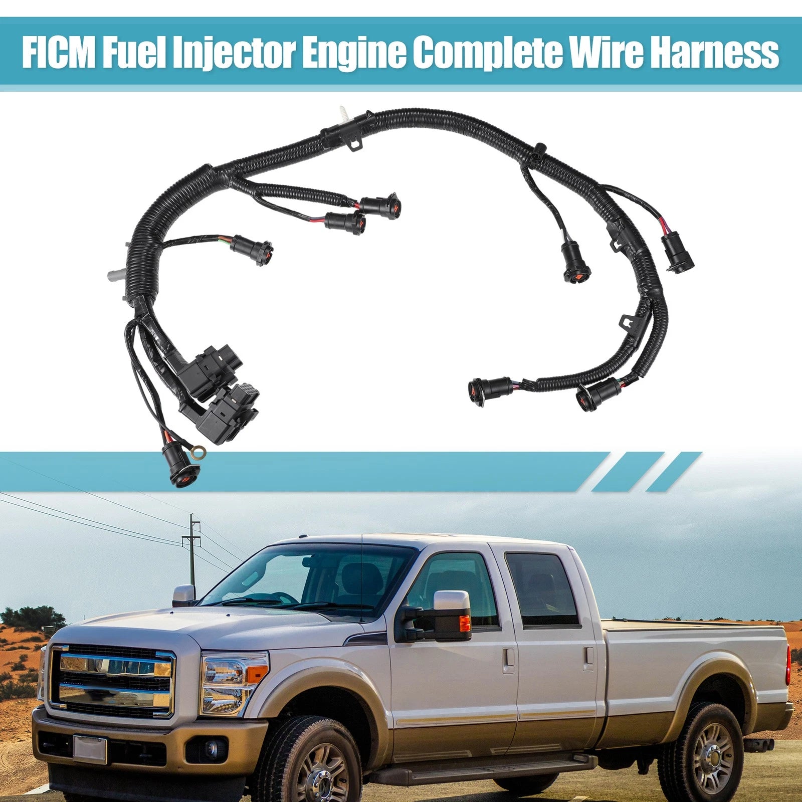 Fuel Injector Engine Wire Harness 5C3Z9D930A for Ford F250 F350 F450 F550 (2003–2007)