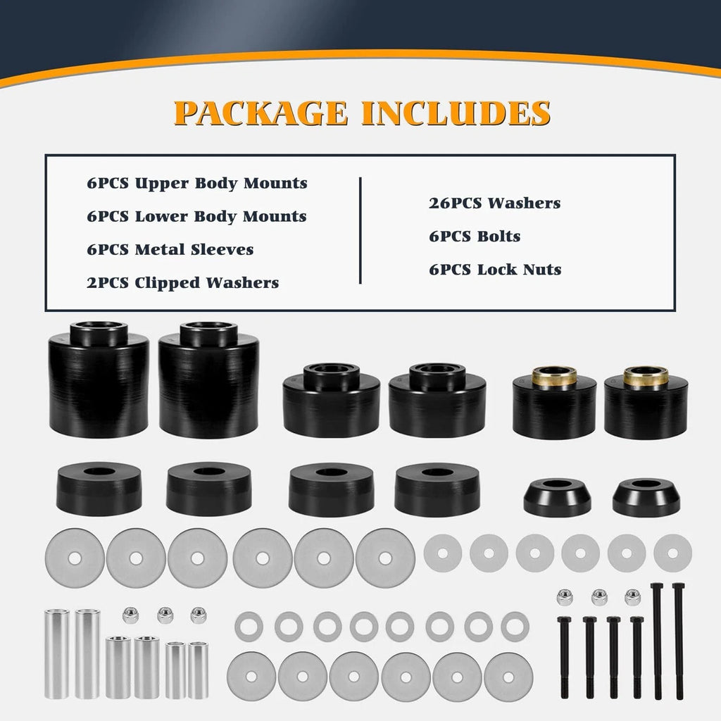 Body Cab Mount Bushing Kit 4.4123R for Ford F150 F250 F350 (1980–1998)