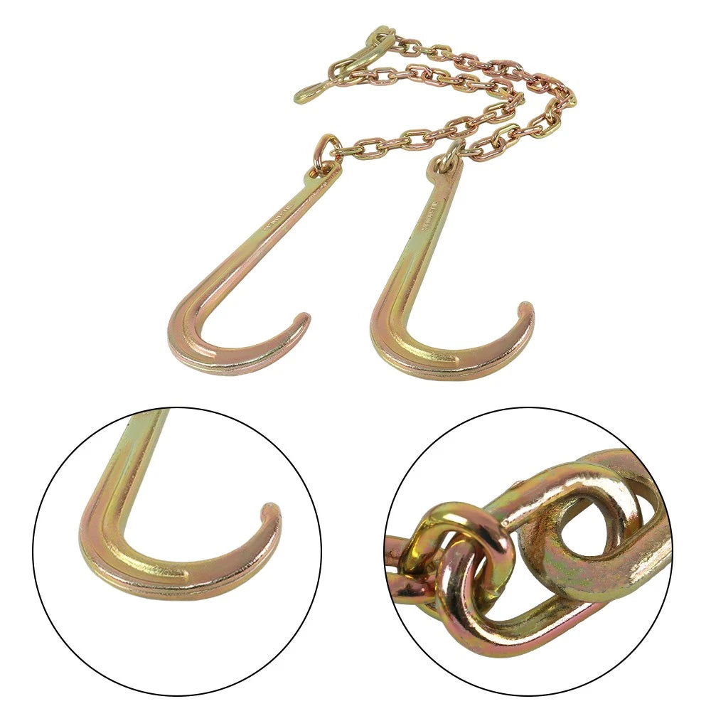 Set of 2 Tow Chains with J-Hooks for Flatbed Trucks (G70)