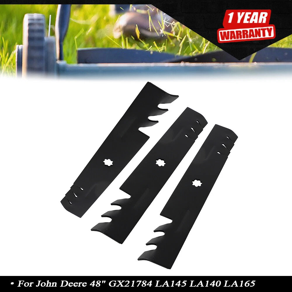 3 Mulching Blades for John Deere 48" (LA140–LA165)