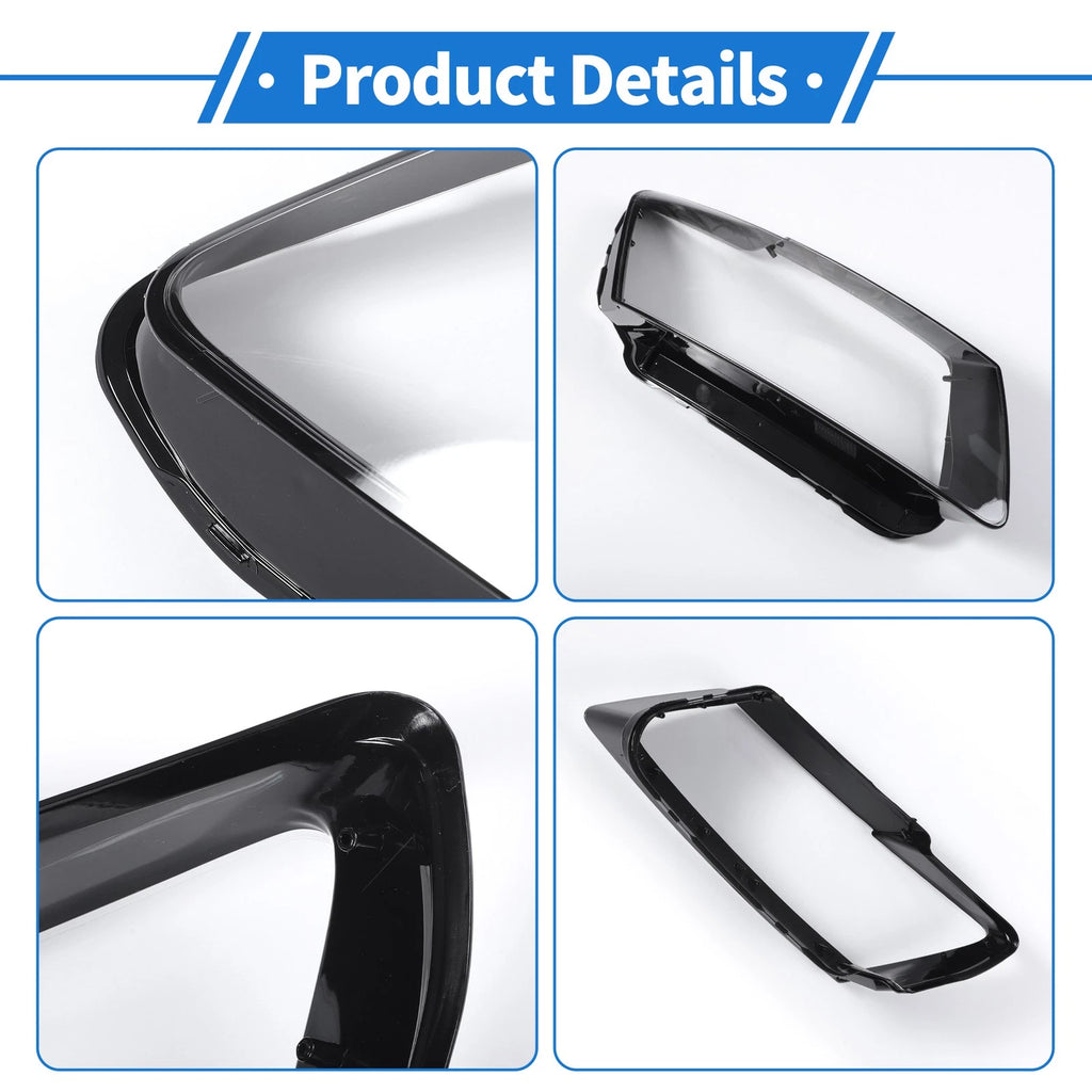 1 Pc Headlight Lens Cover for Audi Q5 (2009–2012) Black