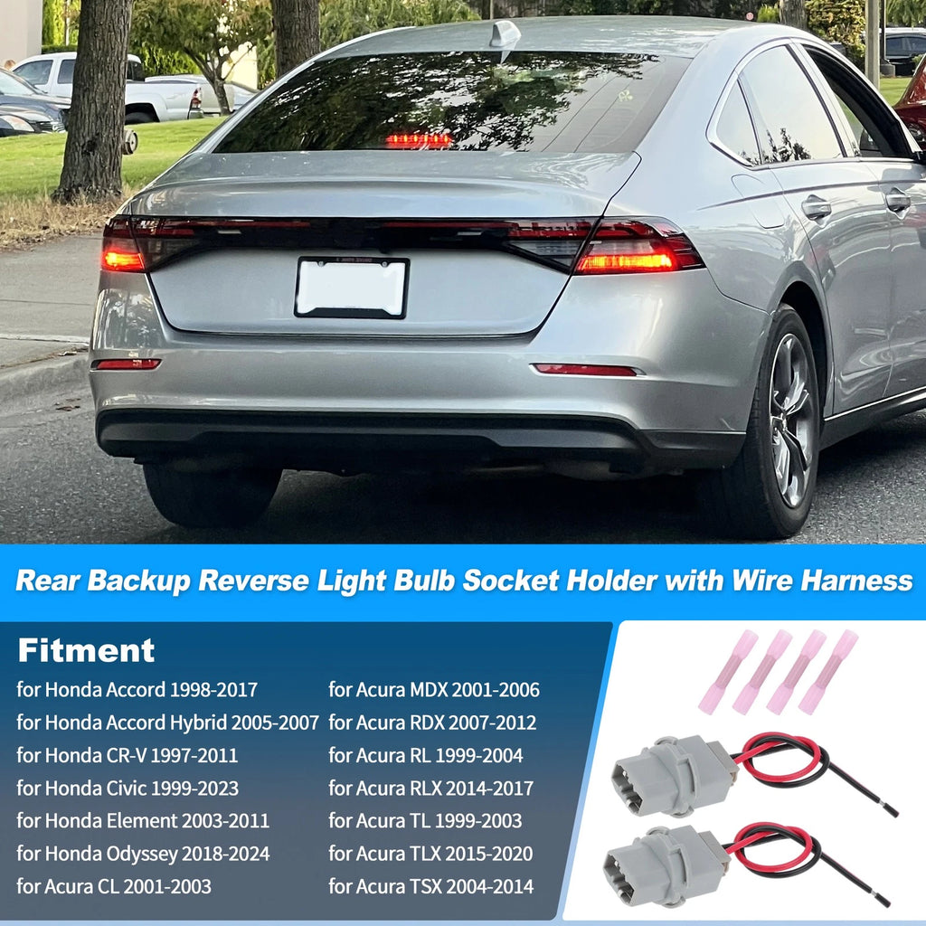 Rear Backup Reverse Light Bulb Socket Holder Wire Harness for Honda (2000–2005)