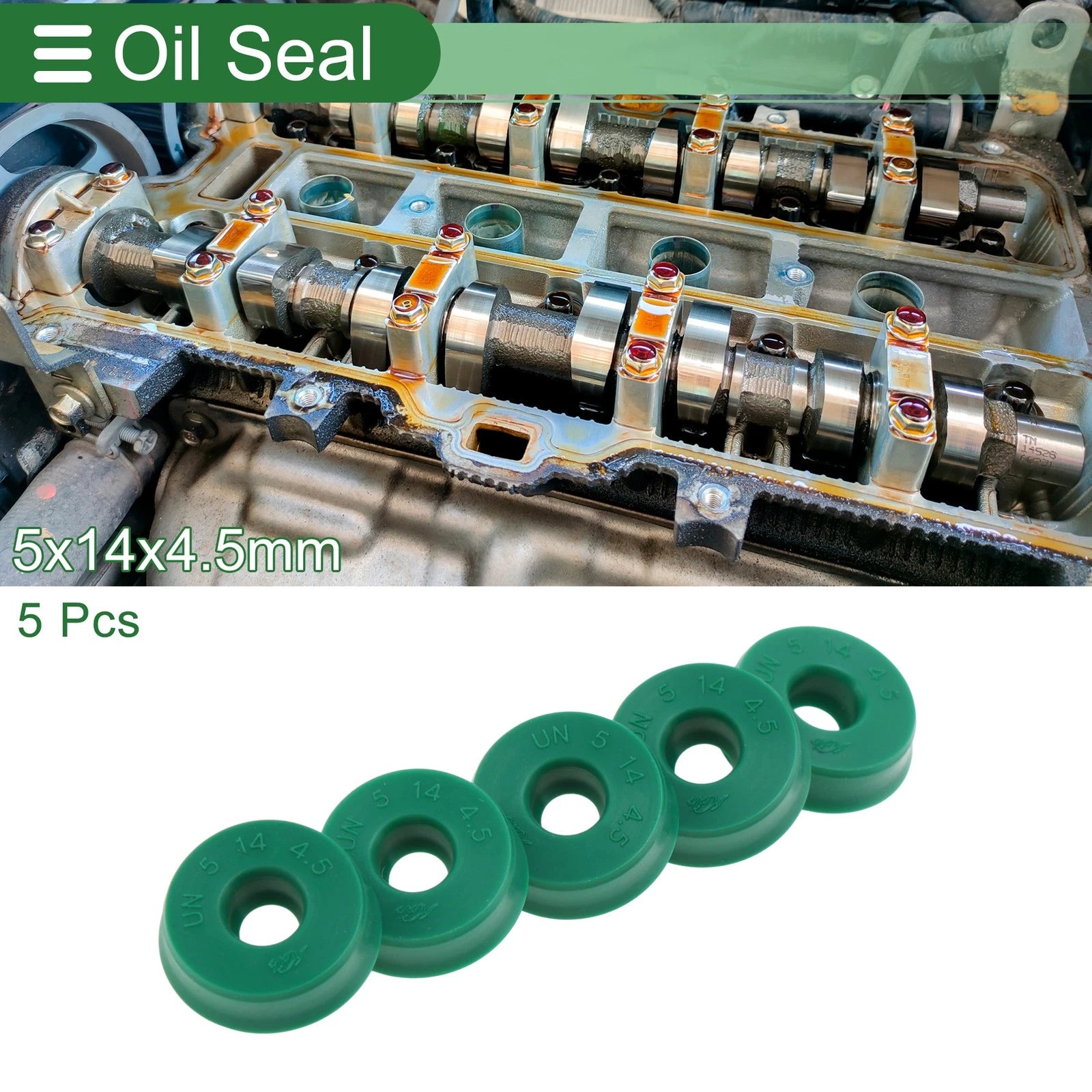 Set of 5 Oil Seal Ring 5x14x4.5mm for Rotary Shaft (High Pressure)