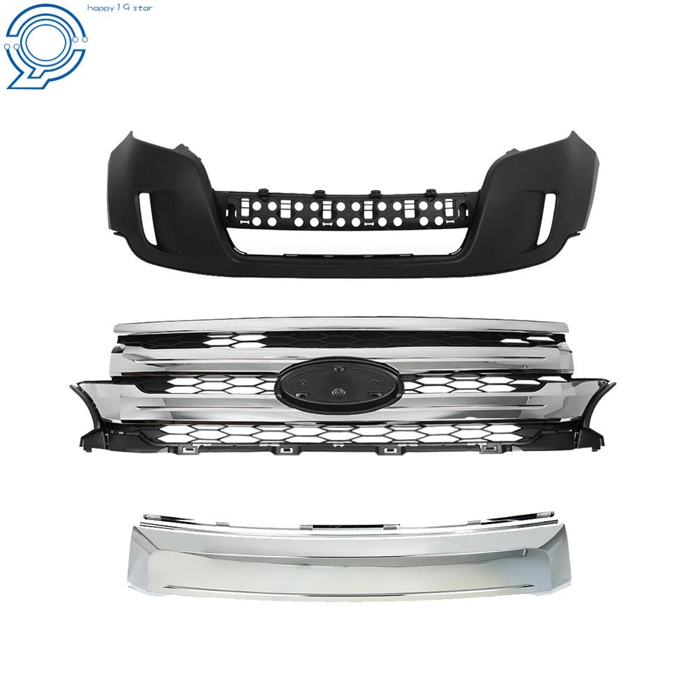 Front Bumper Cover with Grilles for Ford Edge (2011-2014)