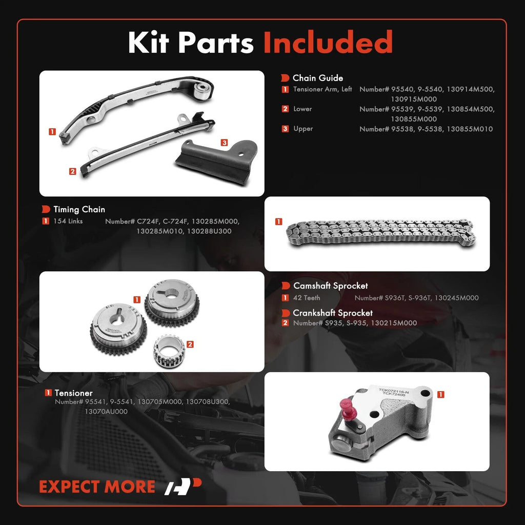 8X Timing Chain Kit for Nissan Sentra (2001-2006)