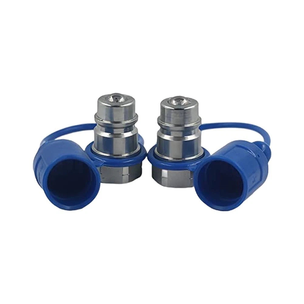 Set of 2 Carbon Steel 1/2 inch NPT Hydraulic Male Quick Connect Couplings