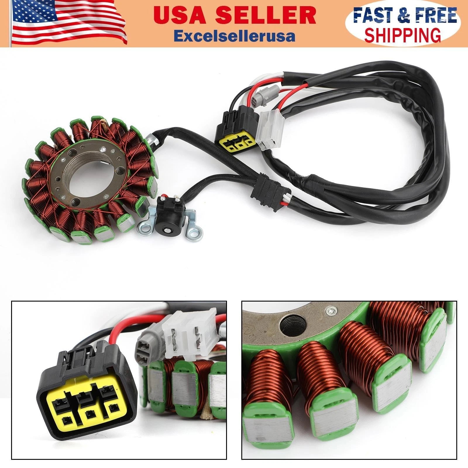 Magneto Stator Coil & Pick Up for Yamaha WR250R WR250X (2007–2017) 3D7-81410-00