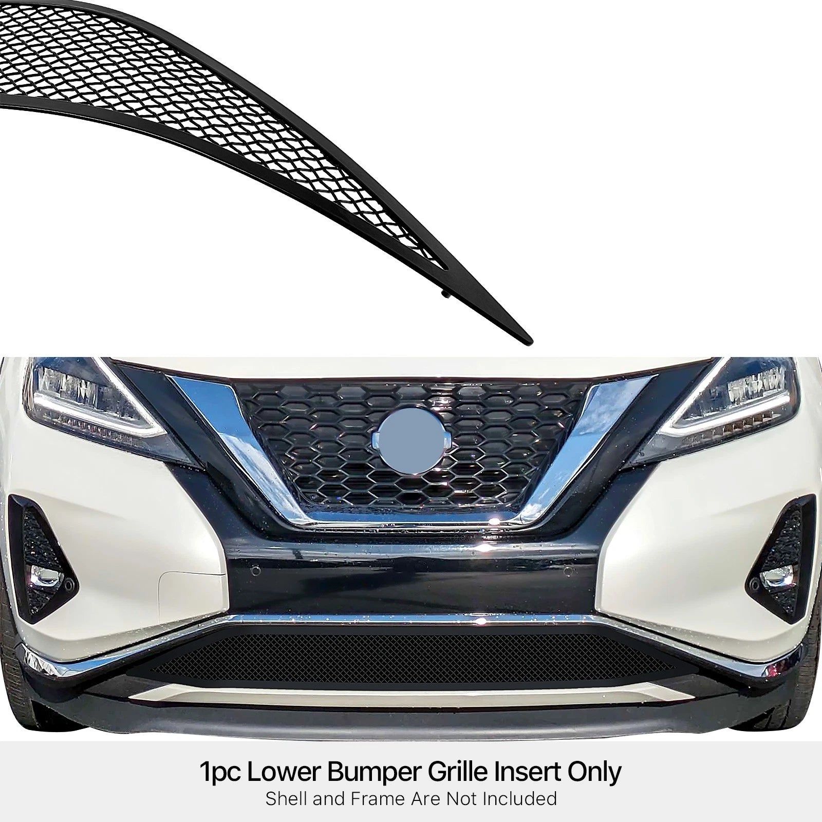 Lower Bumper Black Mesh Grille Insert for Nissan Murano (2019-2024)